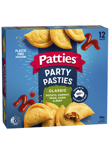 Patties Party Pasties Classic 500g 12 Pack