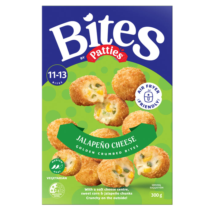 Bites By Patties Jalapeño Cheese golden crumbed bites 5x300g