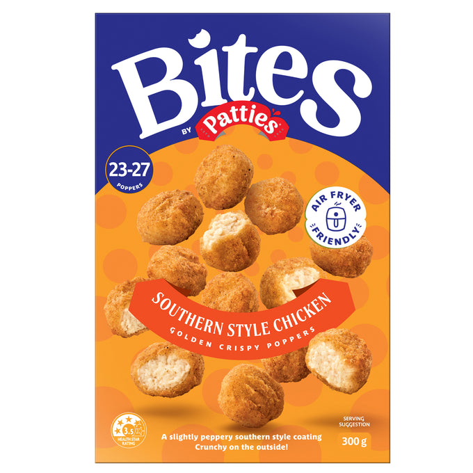 Bites By Patties Southern Style Chicken Golden Crumbed Poppers 5x300g