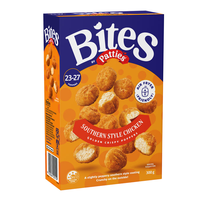 Bites By Patties Southern Style Chicken Golden Crumbed Poppers
