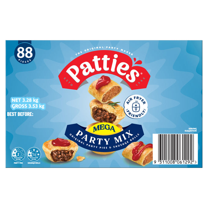 Patties 88pk Mega Party Pack 1x3280g