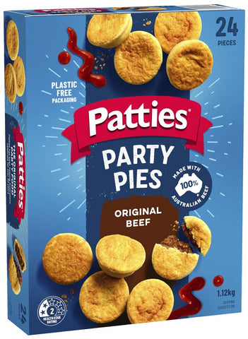Patties Party Pies Classic Beef 1.12kg 24 Pack
